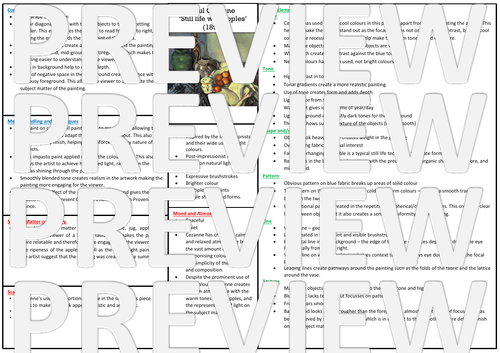 Paul Cezanne Information Study Sheet