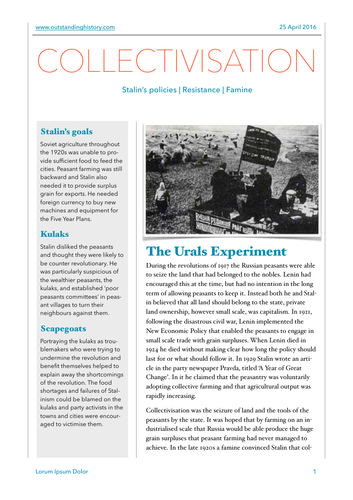 Stalin and Collectivisation