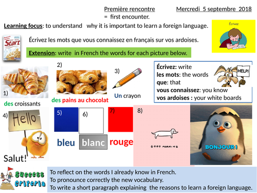 Year 7 first lesson Importance of learning a foreign language