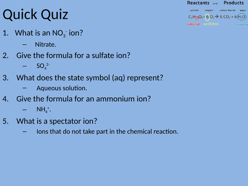 Compounds, Formulae & Equations