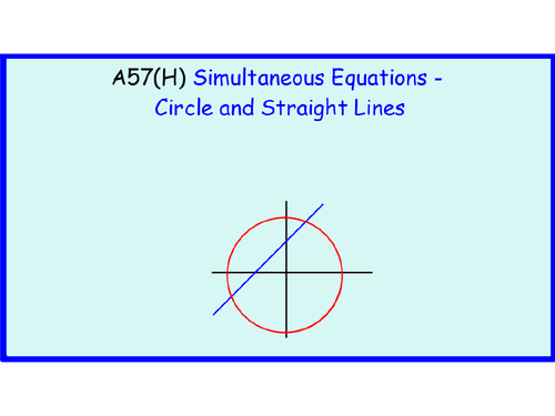 A57(H) Simultaneous Equations - Circles and Straight Lines
