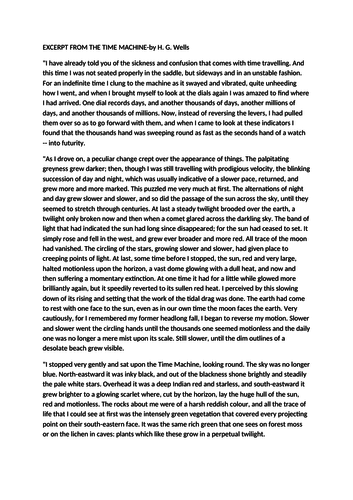 H G Wells - Extracts