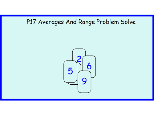 P17 Averages And Range Problem Solve