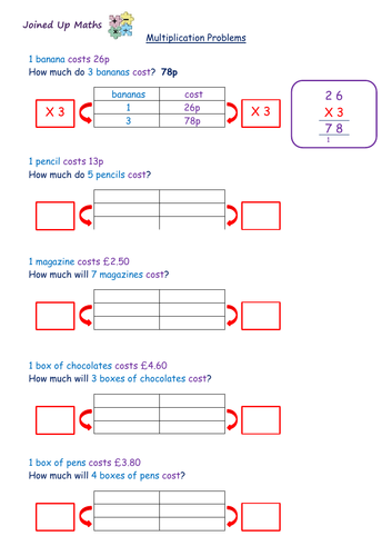 Structured Multiplication Word Problems
