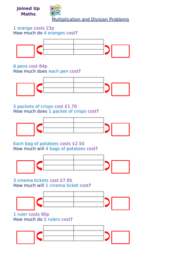 Structured Multiplication and Division Word Problems