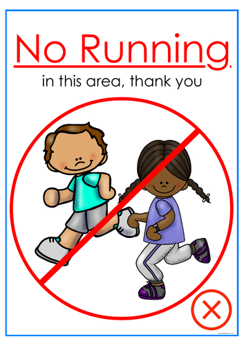 No Running:Walking Only Classroom Posters