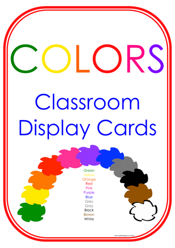 Colors Classroom Display Cards