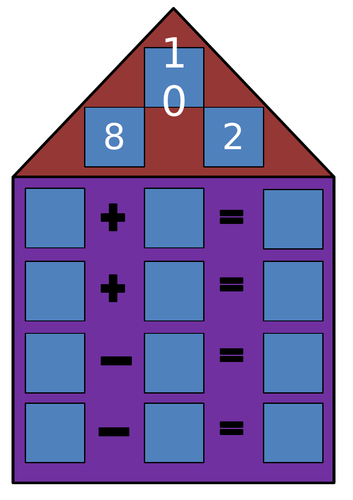 Editable Fact Houses for Number Bonds
