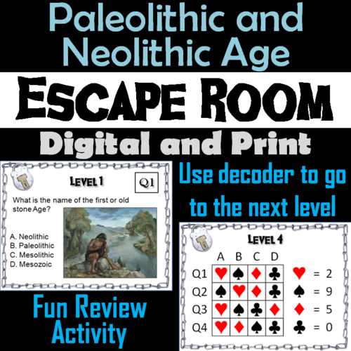 Paleolithic and Neolithic Age Activity: Escape Room - Social Studies