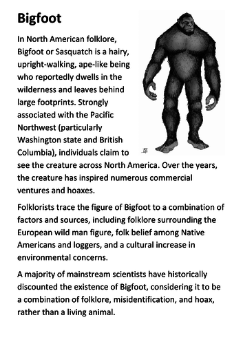 Bigfoot Handout