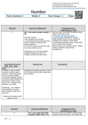 Year 1 Maths (Number): 5 Lesson Plans part 3