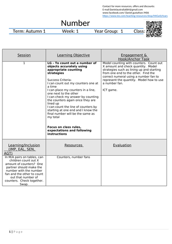 Year 1 Maths Lesson Plans (Number) 13 Plans