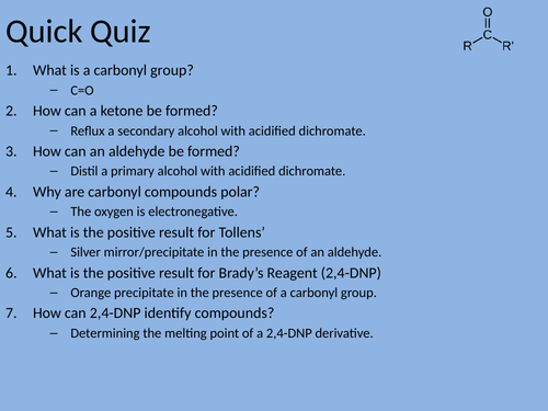 Carbonyl Compounds Resources