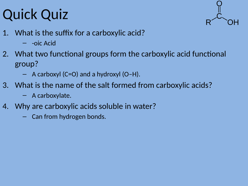 Carboxylic Acids & Esters Resources