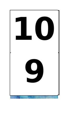 -10 to 10 number line for displays