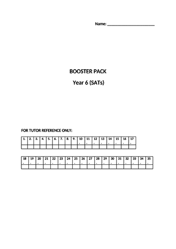 Year 6 SATs Maths Booster Pack