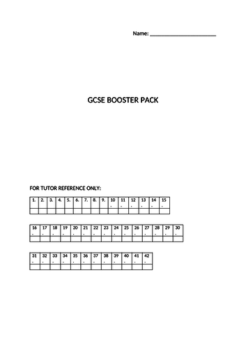 GCSE Maths Booster Pack