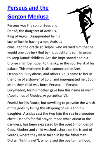 Perseus and the Gorgon Medusa Handout