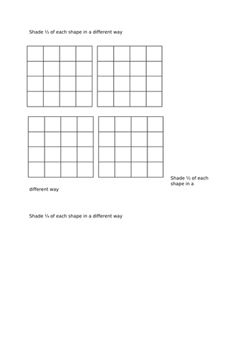 Finding fractions of shape in different ways Year 2