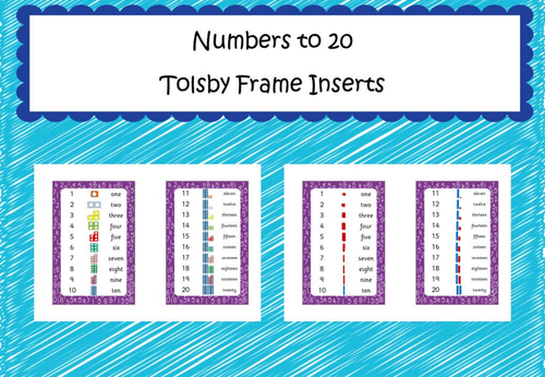 Numbers to 20 - Tolsby Frame Inserts (Base 10 and Numicon)