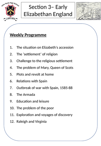 Edexcel 9-1 Early Elizabethan England, 1558-1588 Revision Activity Booklet