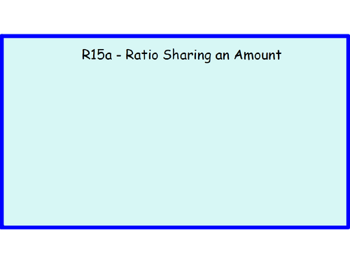 R15a - Ratio Sharing an Amount