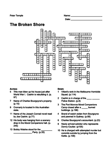 The Broken Shore Crossword