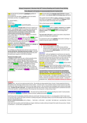 Eduqas English Language Component Revision Mat