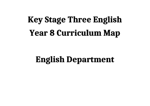 English Year 8  - English Curriculum Map