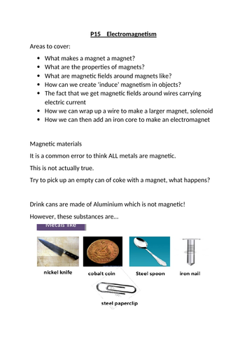 New GCSE 9-1 Physics Core work on Magnetism AQA P15 -Magnetic fields, solenoids, electromagnets