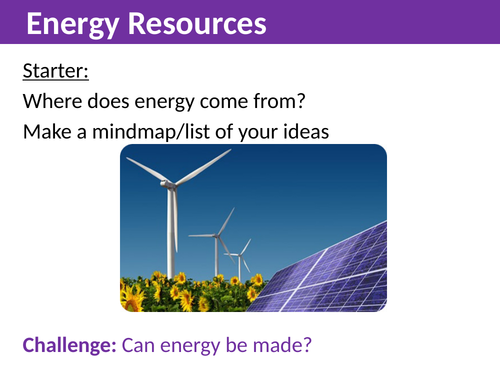 Generating Electricity WJEC 3.2 Unit of Work