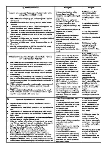 American West Assessment Feedback (Edexcel)