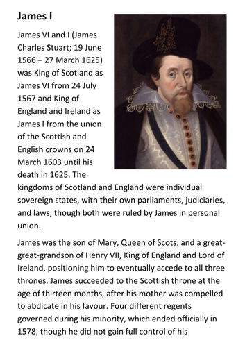 James I Handout