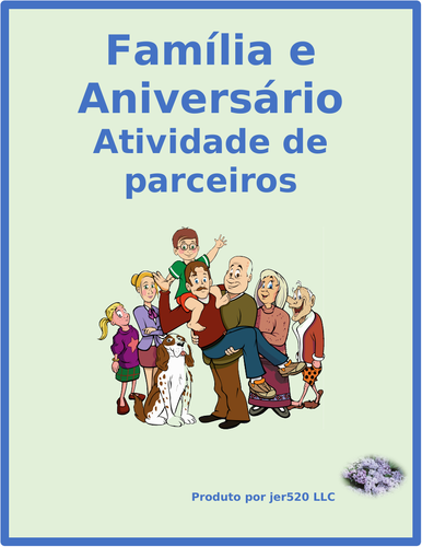 Família (Family in Portuguese) Birthdays Partner Bingo