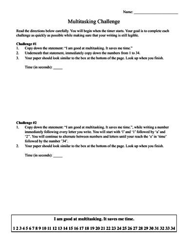 Multitasking Challenge - Box Plot Activity