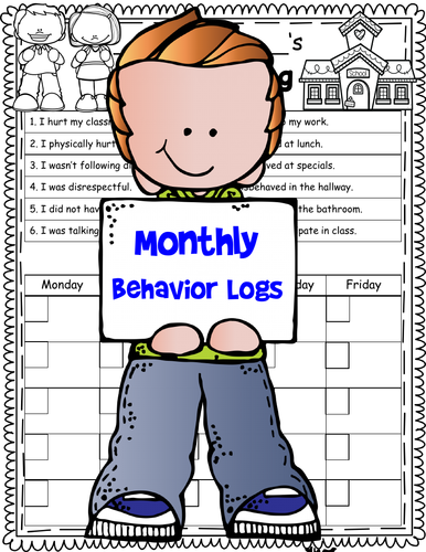 Monthly Student Behavior Logs