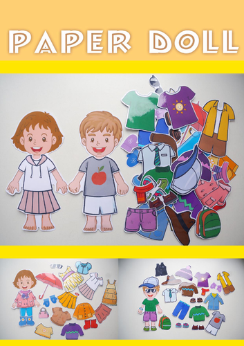 Learn Clothes and Weather with the Paper Doll | Dress for the Weather | ESL