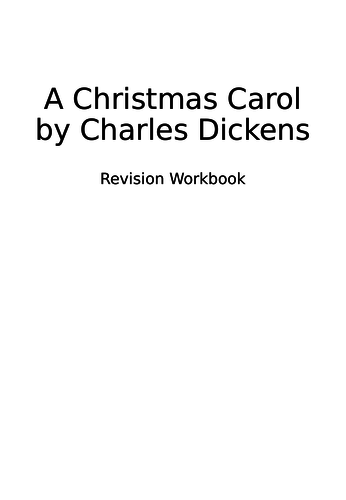 A Christmas Carol Revision Workbook