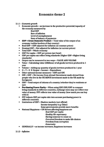 EDEXCEL ECONOMICS THEME 2