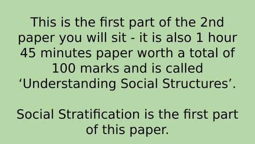 Eduqas GCSE Social Stratification exam technique and mock exam