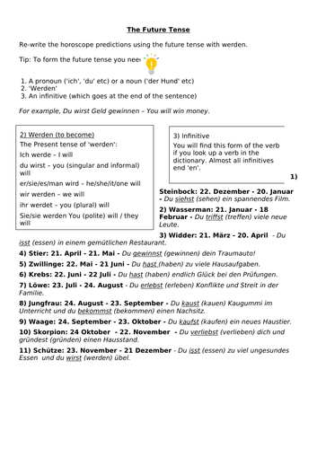 The Future Tense in German - a differentiated resource bundles