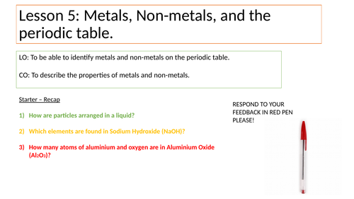 Metals Vs Non-Metals KS3 PP