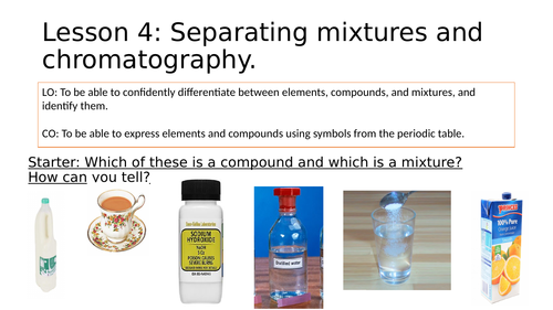 Separating mixtures and chromatography KS3