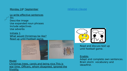 Year 5/6 WW1 theme.English, Week 3 of 3 based on War Game by Michael Foreman.