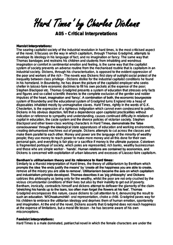 Hard Times by Charles Dickens - Critical Interpretations