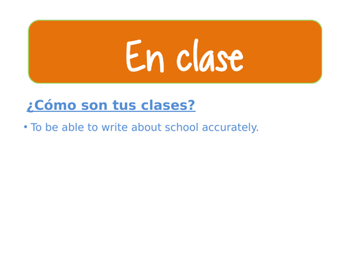 En clase - writing task