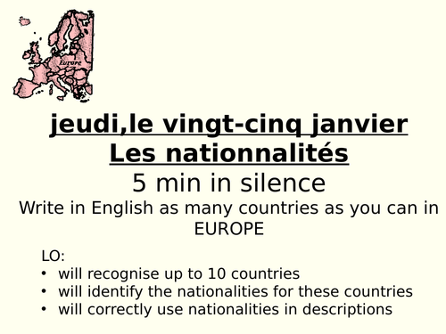 Nationalities 1 and 2- French