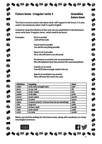 Future tense - irregular verbs 1