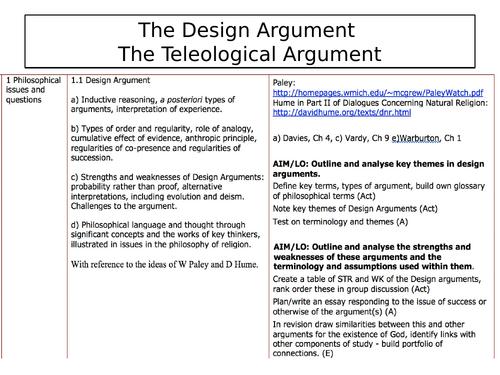 Introduction to Edexcel A-Level Teleological Argument