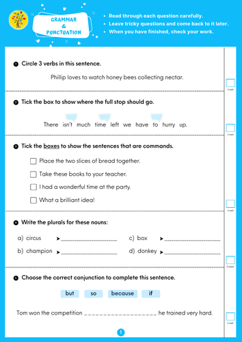 Year 3 Mock Spag Tests By Goforgoldlearning